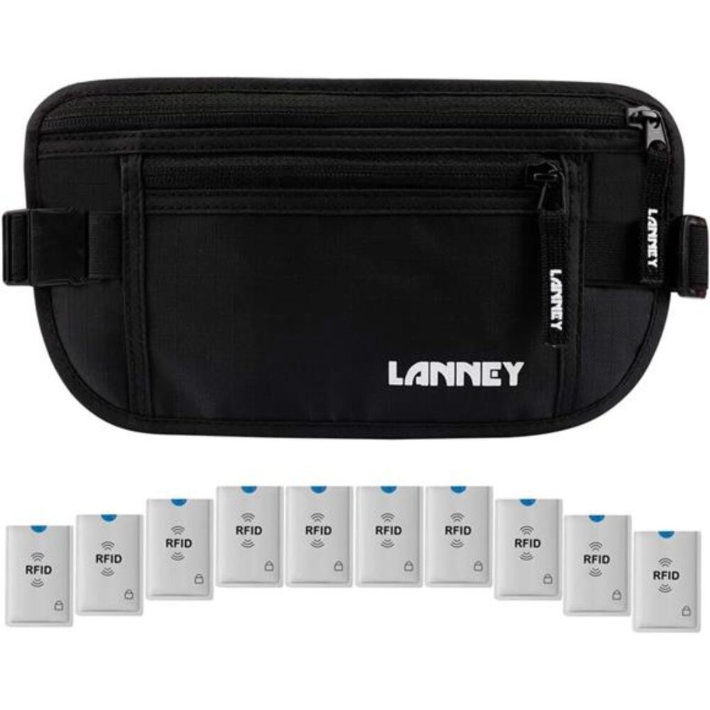 Money Belt for Travel Women and Men Slim Hidden Travel Wallet with RFID